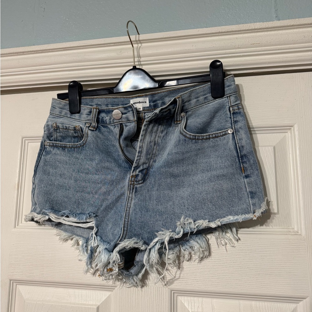 Superdown Women's Frayed Denim Shorts